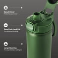 thumbnail image 2 of TAL 28oz Stainless Steel Ranger Push Lock Lid Water Bottle, Army, 2 of 8