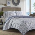 thumbnail image 2 of Tommy Bahama Cape Verde Collection 100% Cotton Reversible & Light-Weight Quilt Bedspread with Matching Shams, 3-Piece Bedding Set, Pre-Washed for Extra Comfort, King, Smoke, 2 of 3