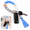 Blue, variant on Silicone Beaded Bracelet Keychain Wristlet Key Ring Bangle Chains for Women with Leather Tassel(Black/Gray)