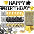 thumbnail image 1 of Birthday Party Decorations Set, Happy Birthday Balloons Banner, Foil Fringe Curtain, 1 of 1