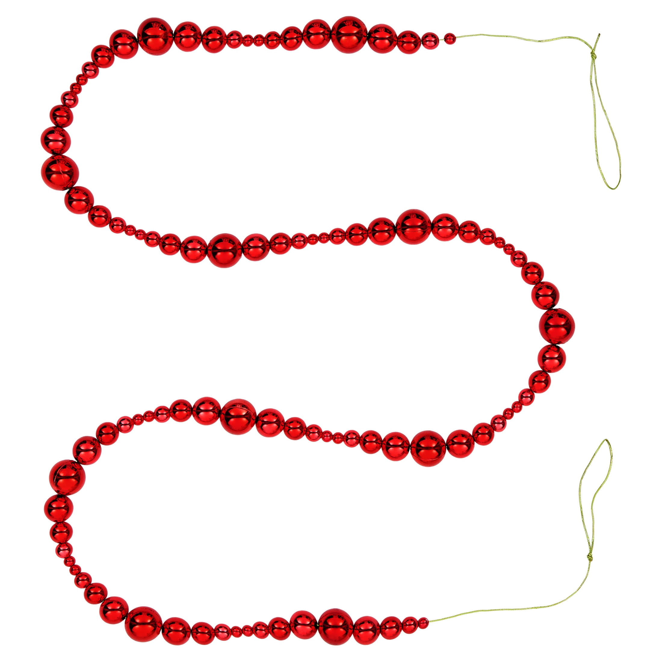 Plastic Bead Christmas Garland, Red, 6', by Holiday Time