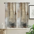 thumbnail image 3 of Oil Painting Abstract Geometric Brown Curtain Home Decoration Living Room Short Curtains Window Treatments For Kitchen Bedroom, 3 of 6