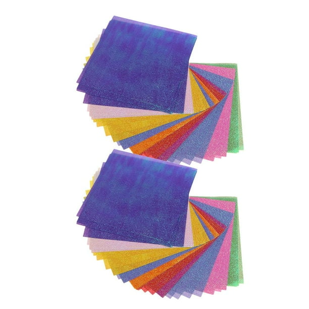 2x 50 piezas de papel teñido de origami de color con pliegue cuadrado, papeles de colores mezclados para Diy, regalo para niños, manualidades hechas a Zulema Cartulina de papel perla