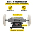 thumbnail image 4 of VEVOR Bench Buffer Polisher, 8 inch Buffing Machine 350W 3/4HP Motor with 3600 RPM, Heavy Duty Benchtop Lathe Polishing Machine for Jewelry, Wood, Silver, Amber, Metal, Jade, 4 of 9