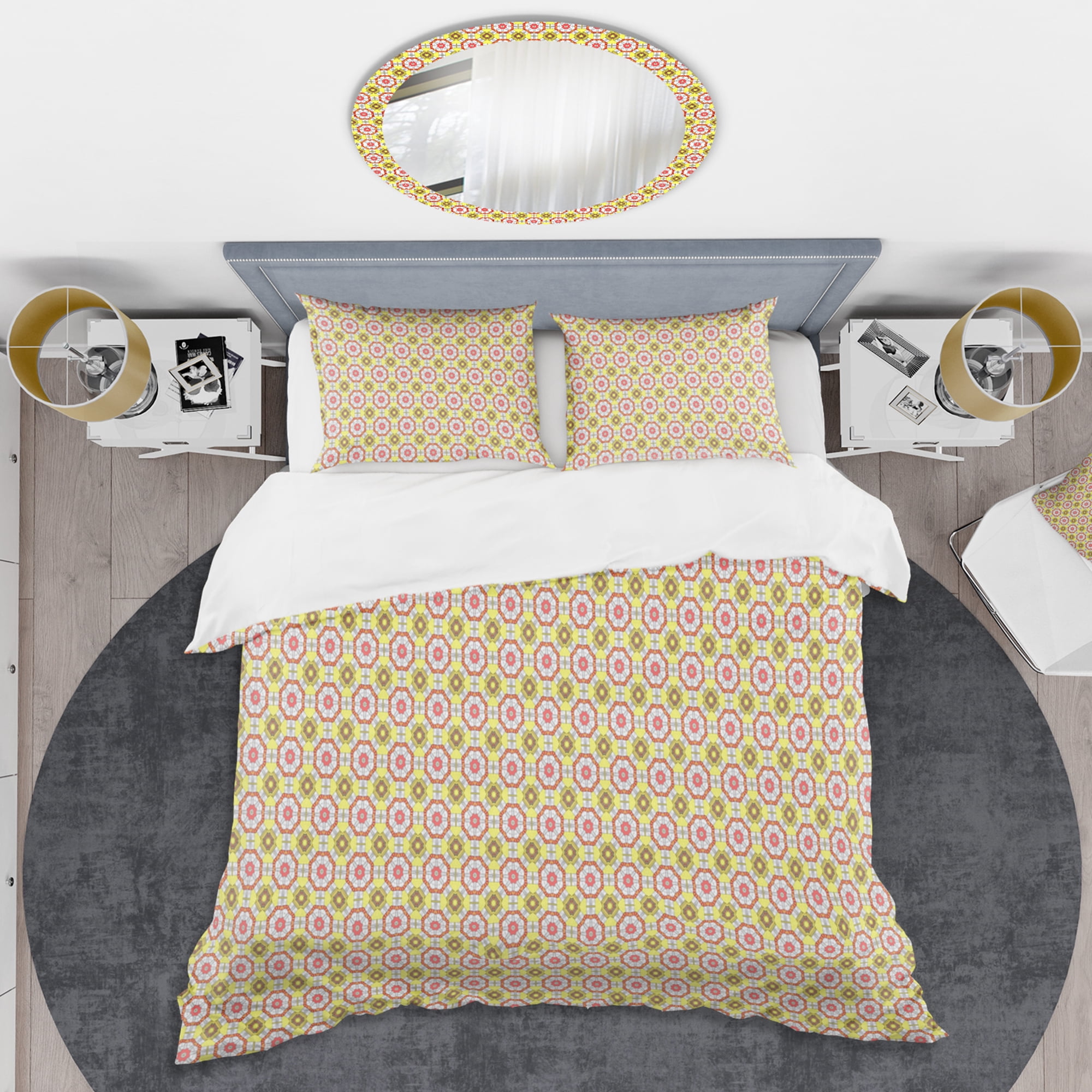 Designart 'Retro Ethnic Abstract Kaleidoscope Design' Mid-Century Modern Duvet Cover Set