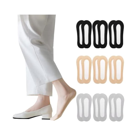 Eryueer Thin No Show Liner Socks Women Ultra Low cut Invisible Non Slip Footies for Flats High Heels Hidden Loafer