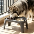 thumbnail image 4 of SouMaox Elevated Dog Bowl Stand, Stainless Steel Double Bowl Feeding Table for Medium Large Breeds, Raised Design for Comfortable Eating, Easy Clean Pet Dish Set, 10.62" x 11.02" x 19.68" Gray, 4 of 6