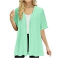 thumbnail image 2 of BXINGOHAI Lightweight Summer Cardigan for Women Short Sleeve Loose Open Front Mint Green XL, 2 of 6