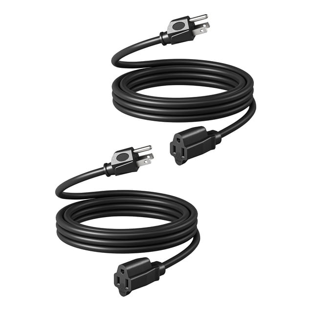Cable de extensión DEWENWILS de 3 puntas, 10 pies, resistente a la intemperie, paquete de 2