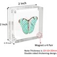 Small Wallet Screen PODJEH-Mini Clear Picture Frame 2x2 inch, Magnetic Acrylic Frame Double ...