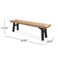 thumbnail image 4 of FFZ Outdoor Bench with Slat Panel Design Acacia Wood Frame, Natural And Grey, 4 of 9