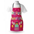 thumbnail image 3 of Kids Birthday Apron Colorful Letters in Shape of Present Boxes Balloons Cake Graphic, Unisex Kitchen Bib Apron with Adjustable Neck for Cooking Baking Gardening, Dark Coral Multicolor, by Ambesonne, 3 of 3
