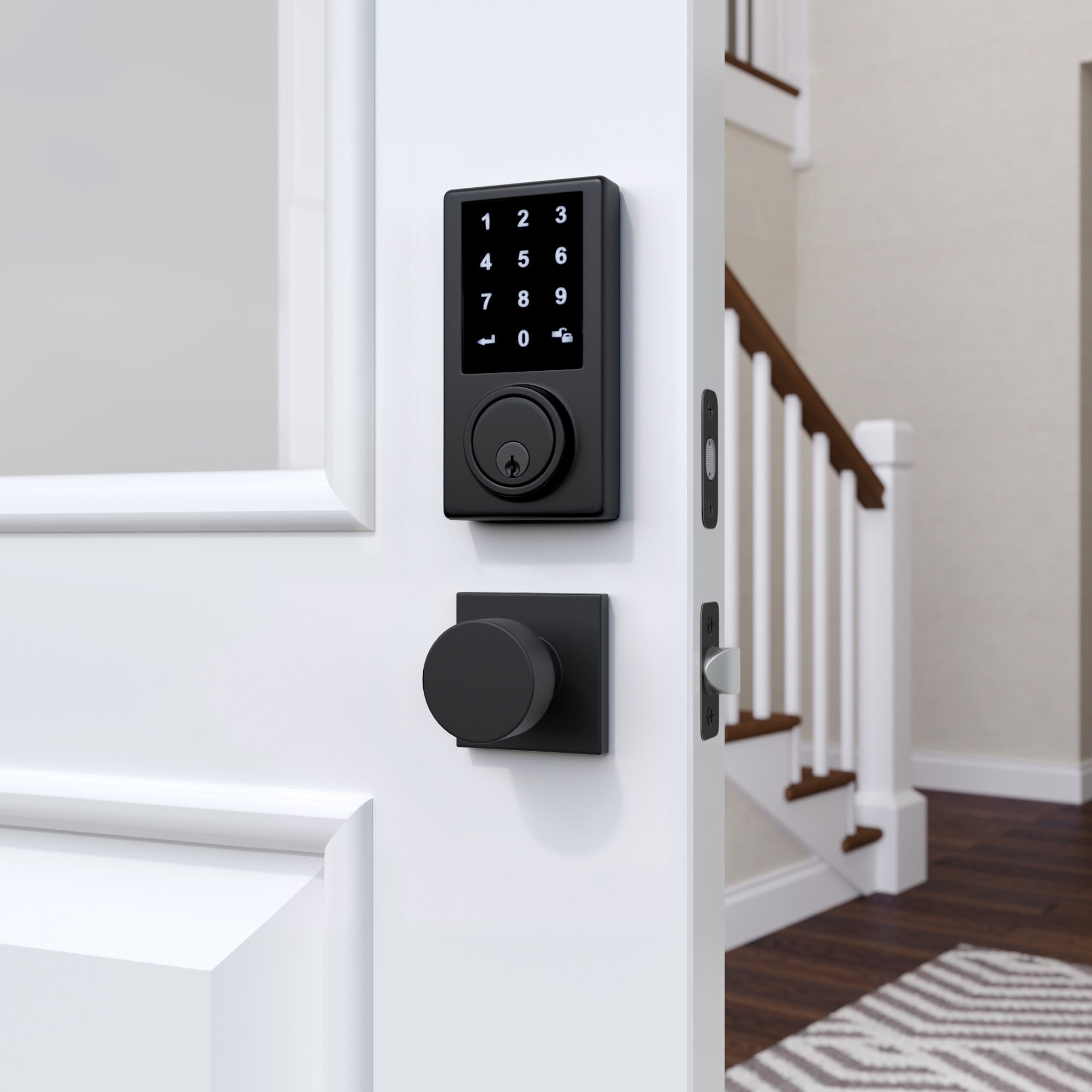 Miseno MLK4090SN Quattro Shaker Passage Door Knob Set - Nickel