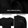 thumbnail image 4 of Camisas de Color Sólido para las Mujeres Manga Corta Cuello V Tops Casuales Blusa de Verano, Transpirable Hecha para Más Camisa Mujer Primavera Moda Tee Uso Diario, 4 of 9