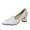 White, variant on Vedolay High Heel Shoes For Women Dressy Women Low Heel Pumps Closed Toe Buckle Bow Comfort Shoes for Wedding Office Evening,Black 5.5