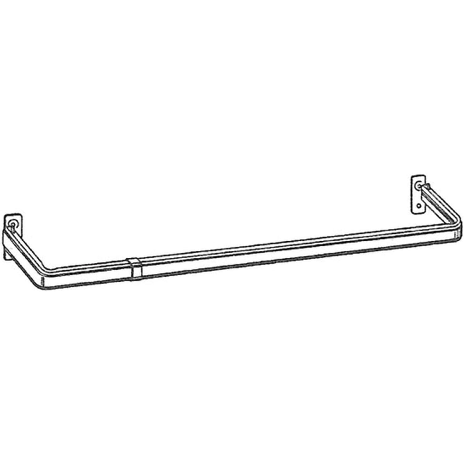 Single lock-seam standard curtain rods 48-84" projects 3 1/2"