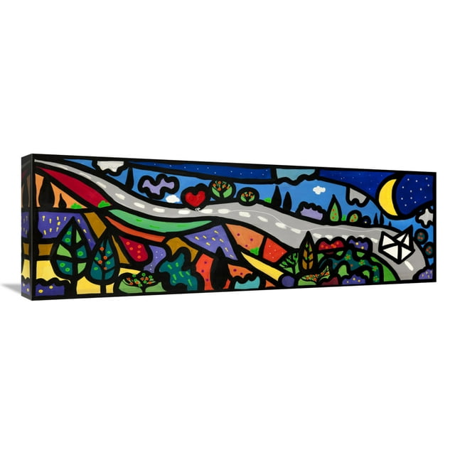 Global Gallery's 'La lunga strada dell'amore' by Wallas Stretched Canvas Wall Art