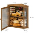 thumbnail image 5 of Corner Bread Box for Kitchen Counter, Bamboo Wood Large Capacity Bread Storage Bin with Acrylic Wavy Door Panel (Brown, Extra Large), 5 of 17