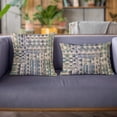 thumbnail image 3 of Plutus Brands Blue Plutus Pyramids Border Luxury Throw Pillow 18 in x 18in, Double Sided 18" x 18", 3 of 9