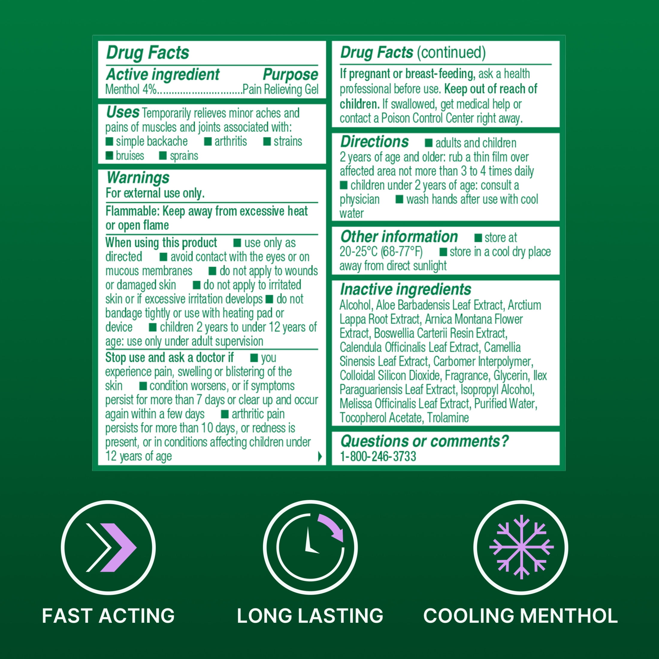 Biofreeze Overnight Pain Relief Roll-on, Back Knee Muscle Joint Arthritis Pain Relievers, 2.5 oz