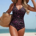thumbnail image 2 of FAWUUDO Womens Swimsuits Tummy Control Bathing Suit Slimming One Piece Shapewear Swimwear with Ruched Waist, 2 of 6