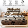thumbnail image 5 of Twin XL Size Fitted Sheet Set - Brown Beige Farmhouse 2 Piece Bedding Sets 16" Deep Pocket Fitted Sheet with 1 Pillowcases, Black Dog Paw Vintage Wooden Brushed Microfiber Hotel Luxury Bed Sheets, 5 of 9