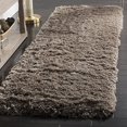 thumbnail image 1 of SAFAVIEH Polar Shag Collection 2'3" x 10' Mushroom PSG800C Solid Glam 3-inch Extra Thick Runner Rug, 1 of 2
