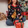 thumbnail image 4 of Suéteres casuales sueltos y perezosos con hechizos de viento de colores, suéter de punto de jacquard con árbol de Navidad nuevo para otoño e invierno para mujer, Y2k, 4 of 4