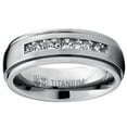thumbnail image 3 of Metal Masters Mens Titanium Dome Wedding Band Ring Cubic Zirconia Princess-cut 7mm, 3 of 6