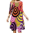 thumbnail image 1 of 80S Pattern Loose Pocket Dress Women Casual V Neck Dress Printed Dress 80S Pattern Funky Disco Eighties Pattern 80S Popart, 1 of 5