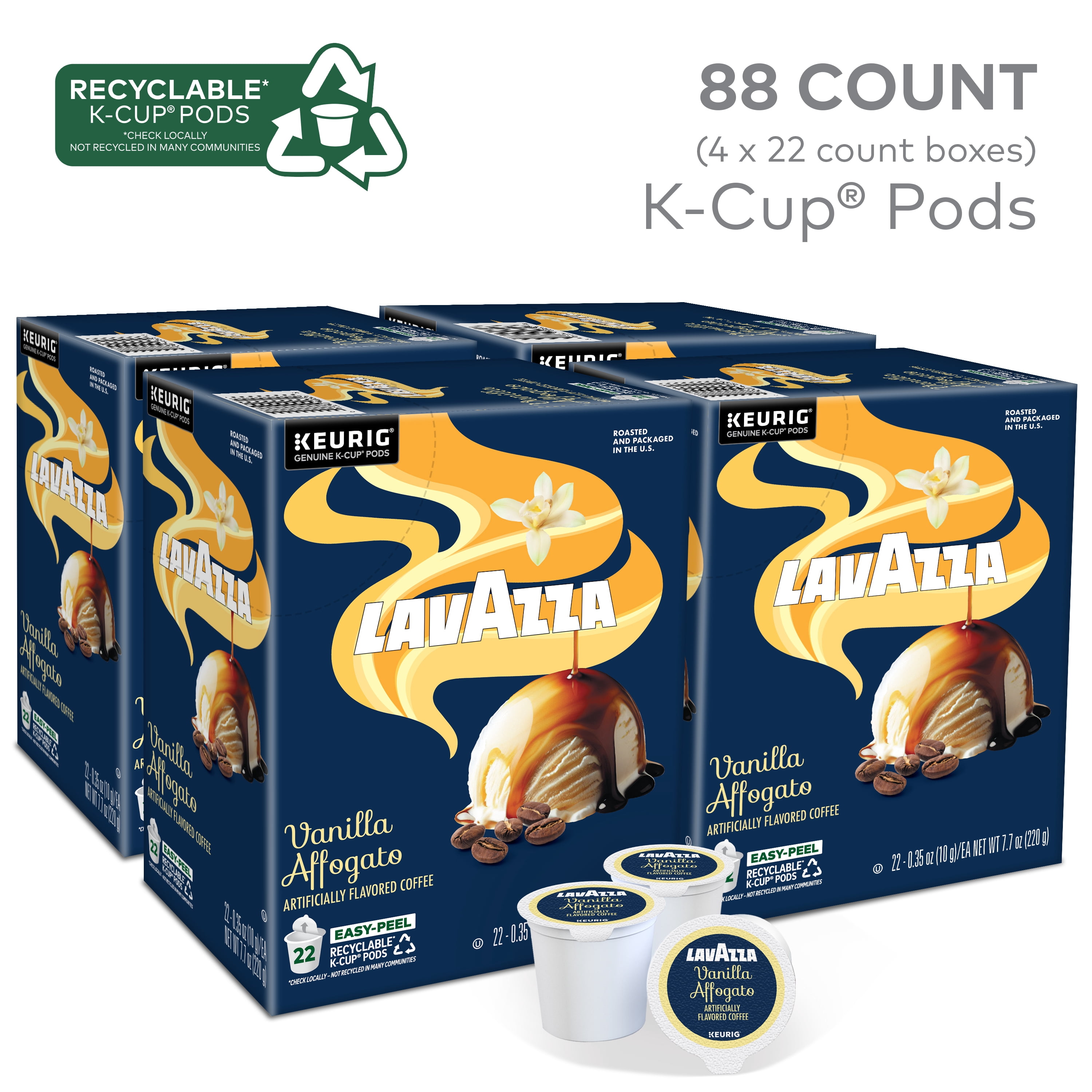 Lavazza Vanilla Affogato Keurig K-Cup® Pods, Light-Medium Roast, 100% Arabica (88 Pods)