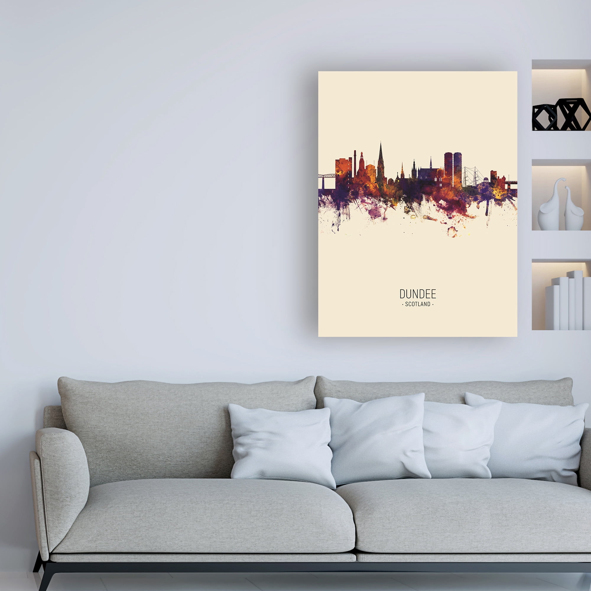 Trademark Fine Art 'Dundee Scotland Skyline Portrait III' Canvas Art by Michael Tompsett