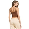 thumbnail image 3 of Women's Stretchy Seamless Serenity Cropped Tank Top, Coffee, Small / Medium, 1 Piece, 3 of 5