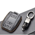 thumbnail image 4 of Vitodeco Genuine Leather Key Fob Case Cover Compatible for 2019-2021 GMC Sierra, Canyon, Chevy Silverado 1500, Tahoe, Colorado, Suburban (4-Button, Black), 4 of 5