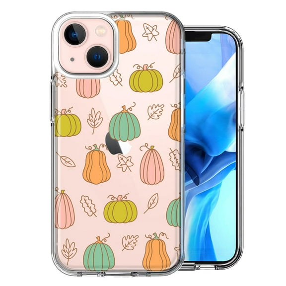 MUNDAZE Case for Apple iPhone 15 Hybrid Shockproof Slim Hard Soft TPU Shell Heavy Duty Protective Phone Cover - Fall Autumn Fairy Pumpkins Thanksgiving Spooky Season