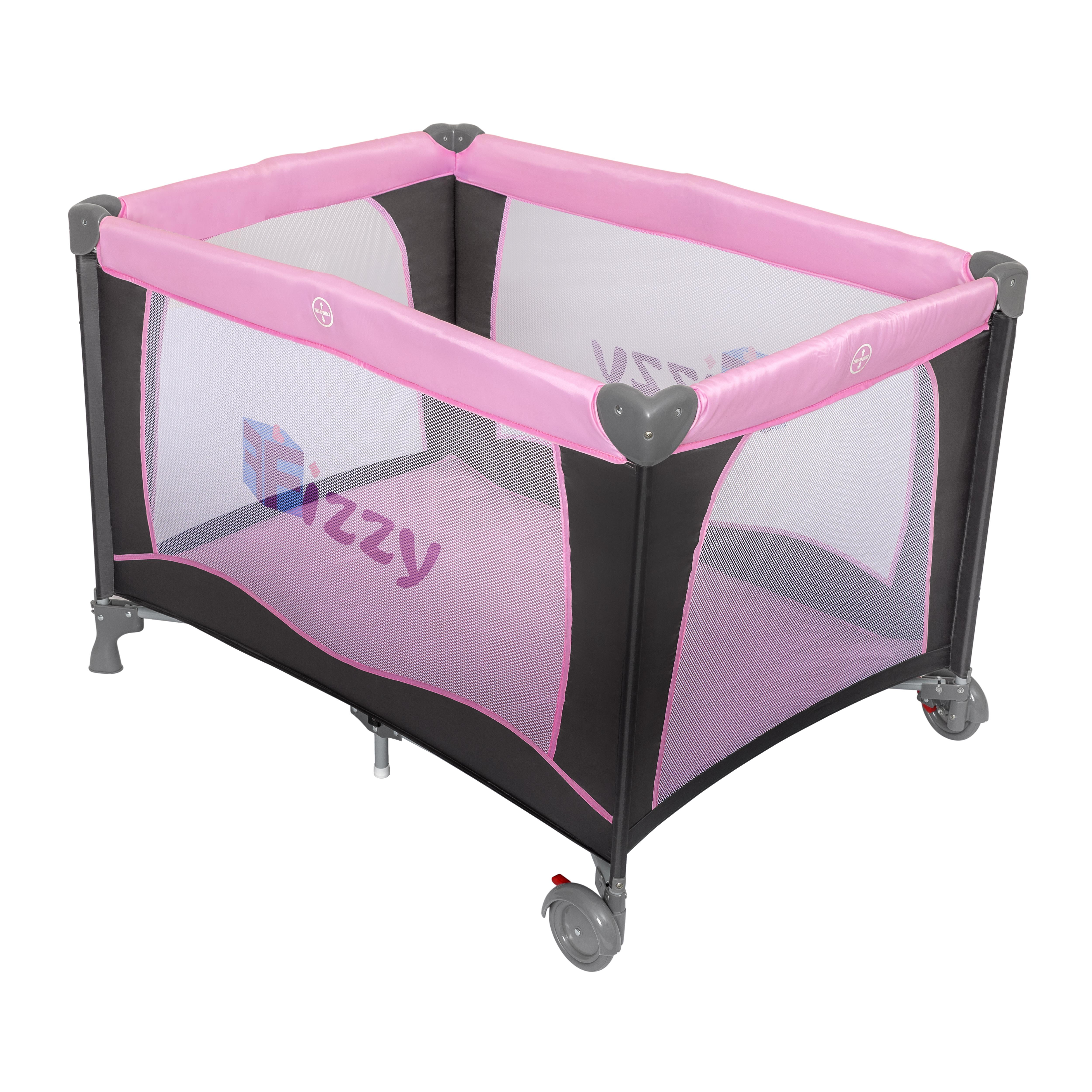 Fizzy Baby Pack & Play Play Yard, Pink & Grey