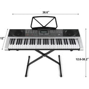 Mustar 61 Keys Electronic Keyboard Piano for Beginners with Stand, Headphones, Microphone (Gray)