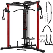 FORGEMUS Cable Crossover Machine, Multi‑Functional Home Gym Trainer, Height‑Adjustable Dual Pulley System, Pull‑Up Bar & Full Accessories for Full‑Body Strength Workouts