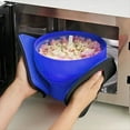 thumbnail image 3 of Popcorn Microwave Silicone Foldable Kitchen Easy Tools DIY Popcorn Bucket Bowl Maker with Lid,Green,1 * popcorn bucket,Green, 3 of 9