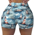 thumbnail image 2 of Balery Sea Marine And Lighthouse Pantalones cortos de entrenamiento estampados para mujer, sin costuras, ajustados, para gimnasio, yoga, correr, deportes, ejercicio activo, fitness.-Small, 2 of 8