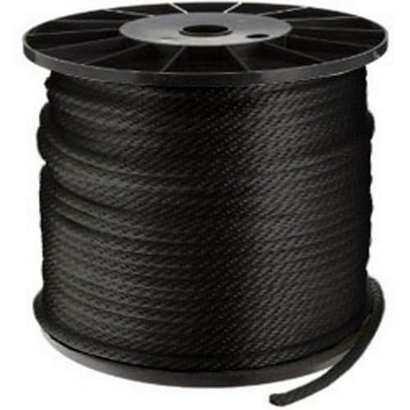 CWC Solid Braid Nylon Rope - 1/8" x 1000 ft., Black