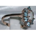 thumbnail image 3 of LBG British Made 10k Rose Gold Natural Opal & Blue Topaz Womens Statement Ring - 33 size options - Size 10, 3 of 5