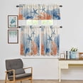 thumbnail image 5 of Kitchen Window Curtains Valance and Tier Set, Summer Ocean Starfish Coral Rod Pocket Tier Curtains and Valance 3 Piece Set, Blue Sea Creature Retro Linen Window Treatment for Bedroom Living Room, 5 of 9