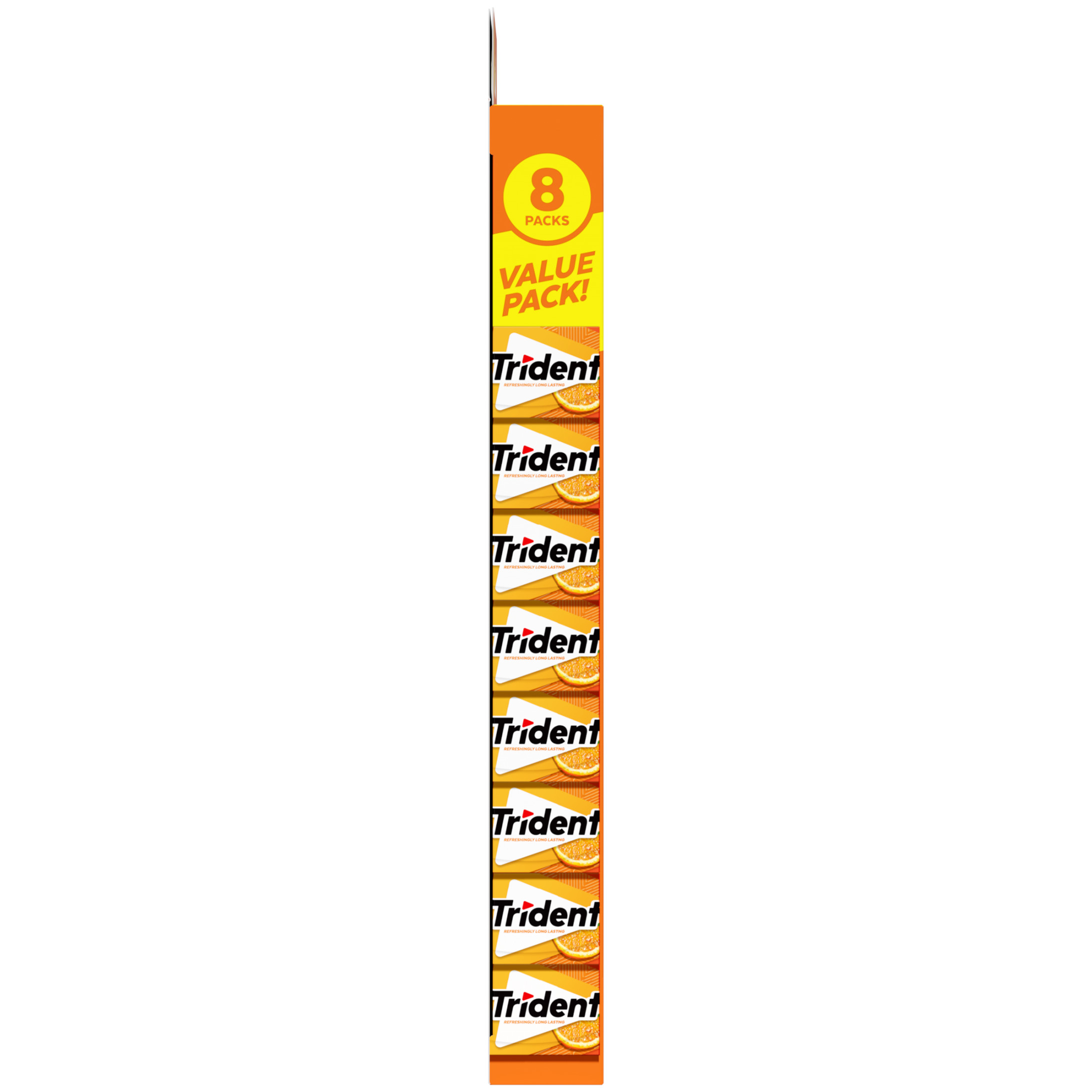 Trident Tropical Twist Sugar Free Gum, Value Pack, 8 Packs of 14 Pieces (112 Total Pieces)