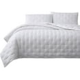 thumbnail image 4 of Chezmoi Collection Milo 3-Piece Soft Cooling Bamboo Fiber Cross-Stitch Quilted Coverlet Set (King, White), 4 of 6
