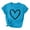Blue, variant on Lovskoo Women's 2024 Summer Tops Valentine Day Love Printed Short Sleeve T-Shirt Top Round Neck Top Shirt Blue