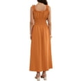 thumbnail image 3 of INSPIRE CHIC Boho Maxi Dress for Women Spaghetti Strap Square Neck A Line Flowy Smocked Dresses M Orange, 3 of 6