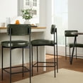 thumbnail image 5 of Best Choice Products Set of 2, Armless Counter Height Bar Stools, Modern PU Faux Leather Stools - Moss Green, 5 of 10