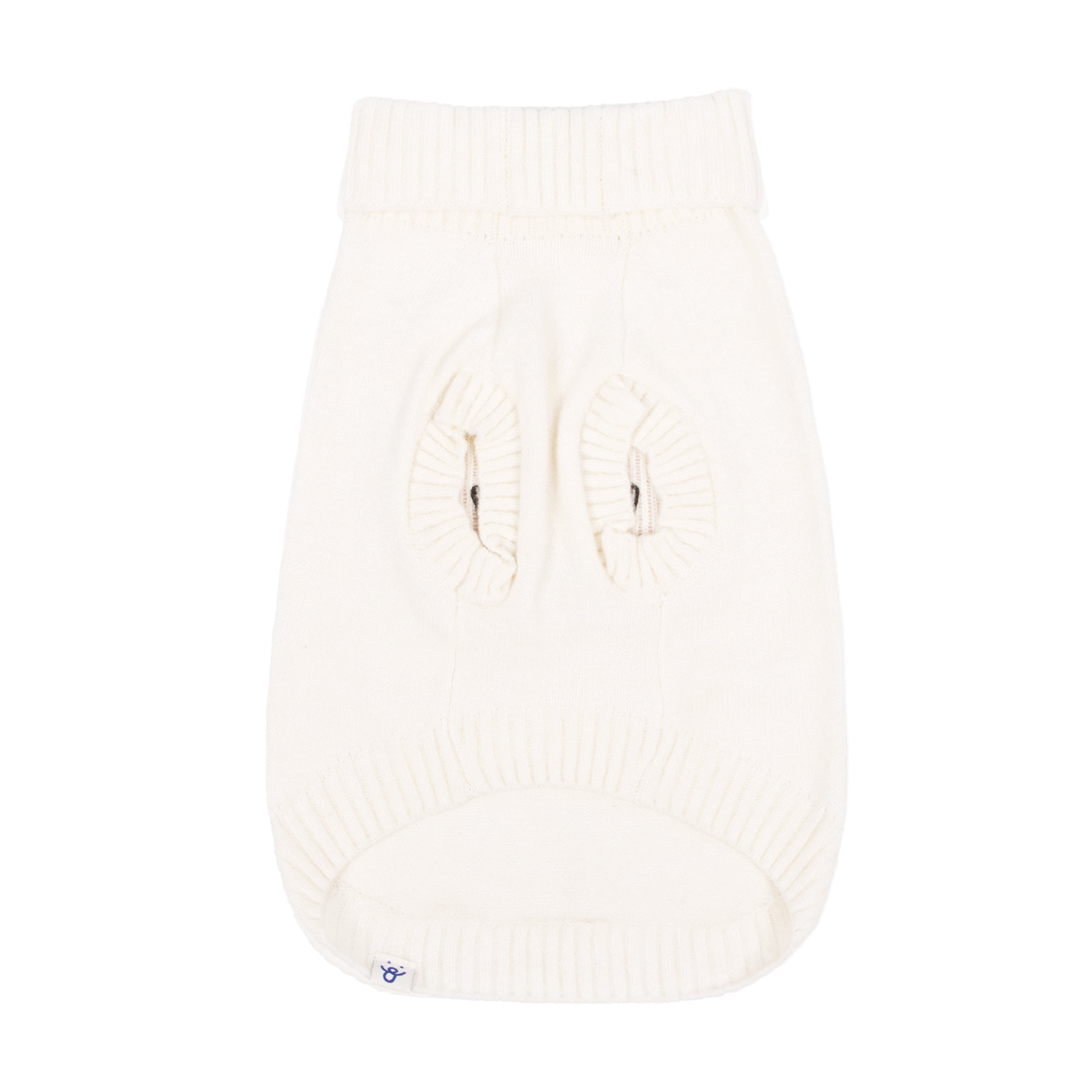 Oodles Tan Spiffy Smiley Face Turtle Neck Fall Dog Sweater, Small