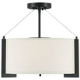 thumbnail image 5 of Possini Euro Design Mariner Modern Ceiling Light Semi Flush Mount Fixture 17 1/4" Wide Black 3-Light White Drum Shade for Bedroom Kitchen Living Room, 5 of 9